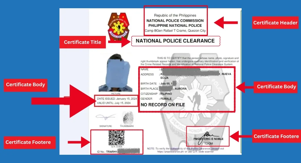 Clearance Sample 2 National Police Clearance Sample