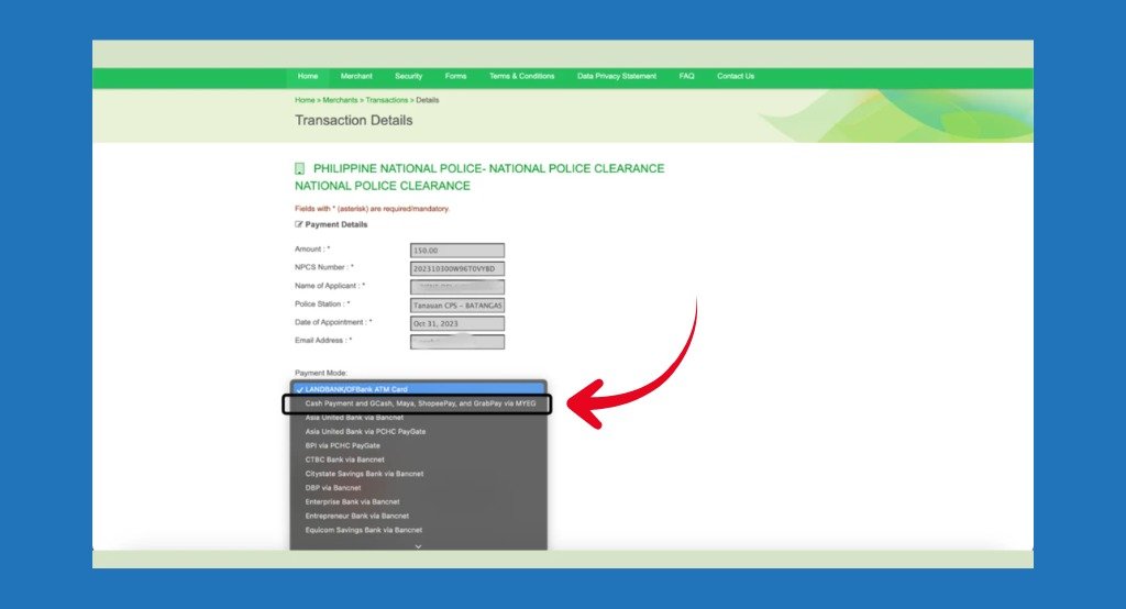 Pay for National Police Clearance via GCash