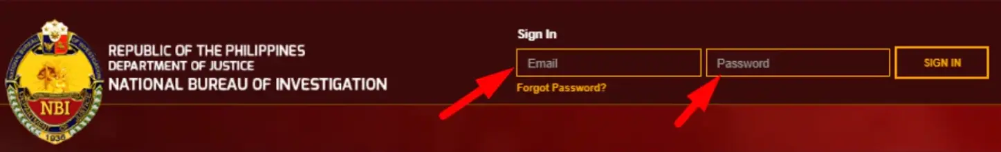 Login NBI Clearance Account