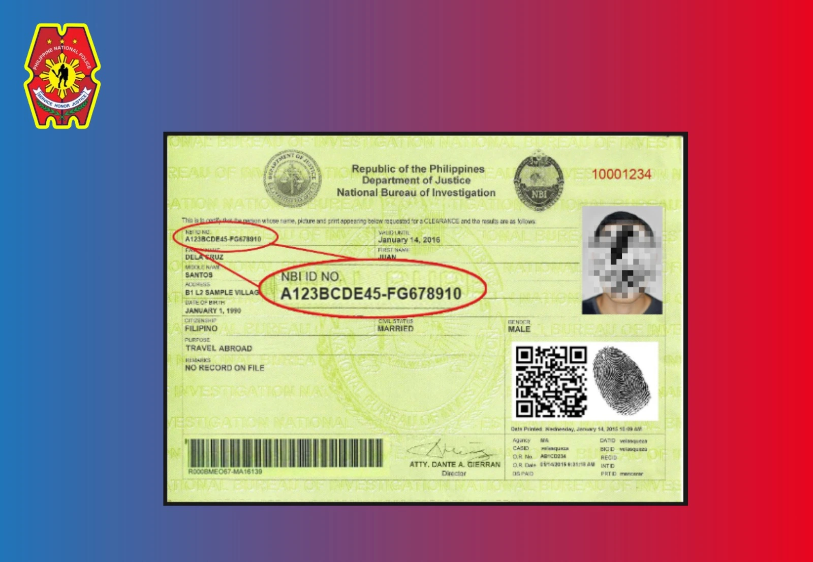 NBI Clearance Sample