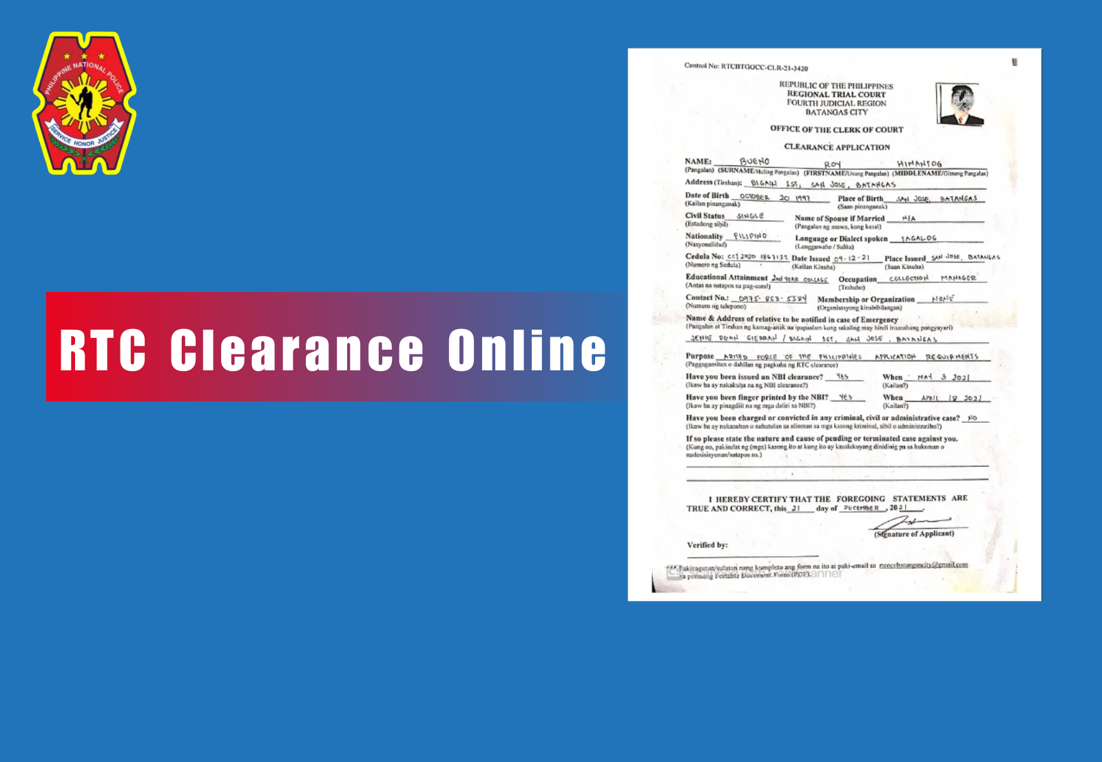 RTC Clearance