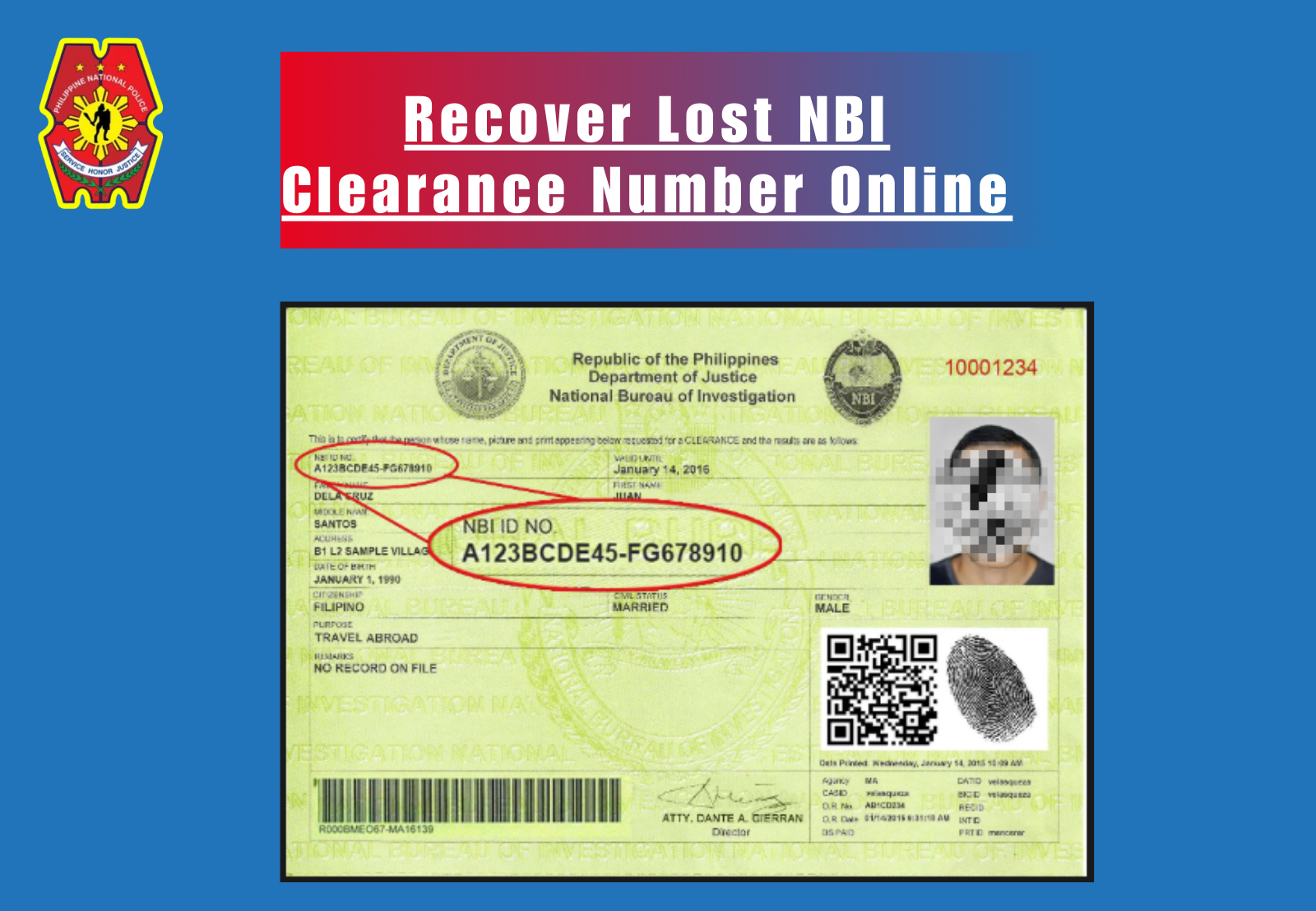 Recover Lost NBI Clearance Number Online