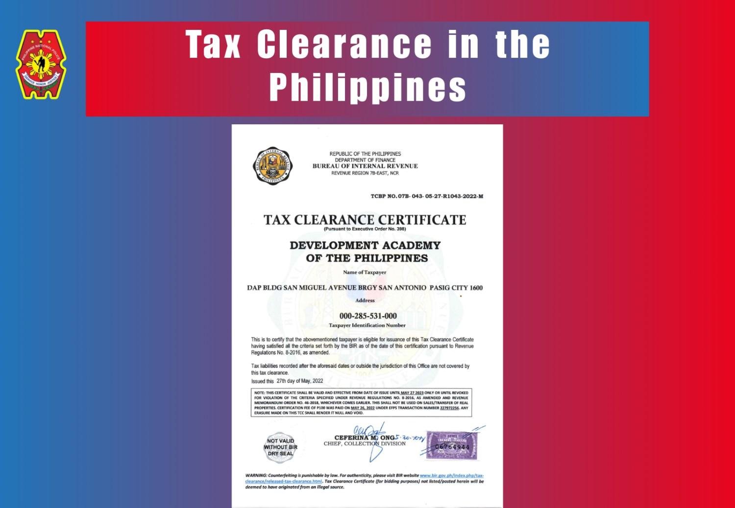 Tax Clearance